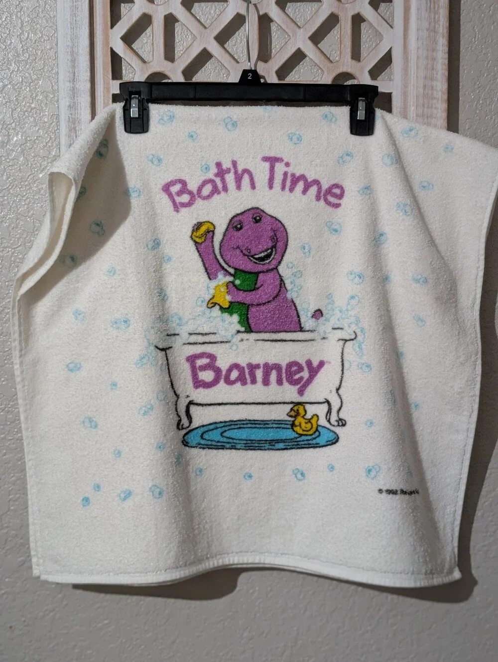 VTG 90's Barney the Purple Dinosaur Bath Towel Set 5 pcs nostalgia childhood